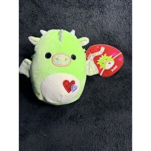 Squishmallow 5" Azizi the Green Dragon Plush Toy - NWT Valentine Edition